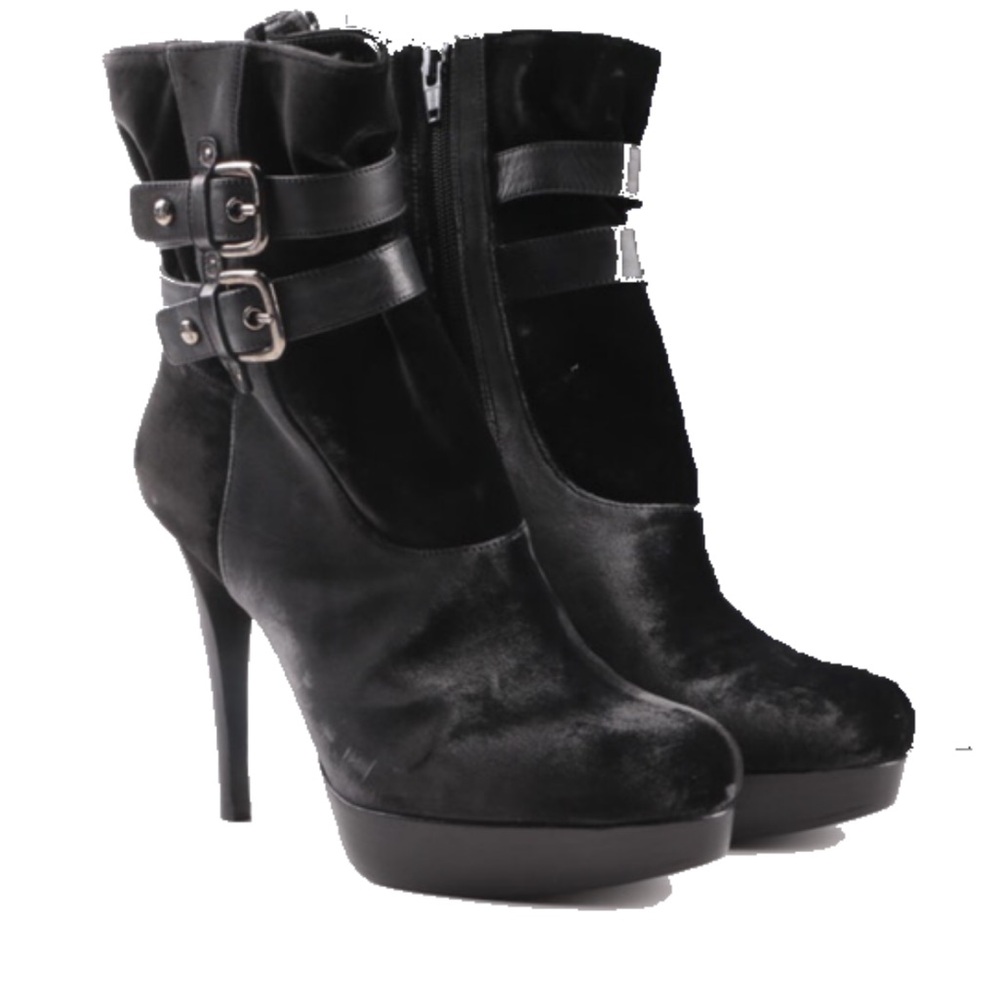 Stuart Weitzman Holster Boots in Smoke Velvet
